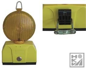 Knipperlamp LED geel Ø18cm - 2 batt.(excl) - interne schakelaar