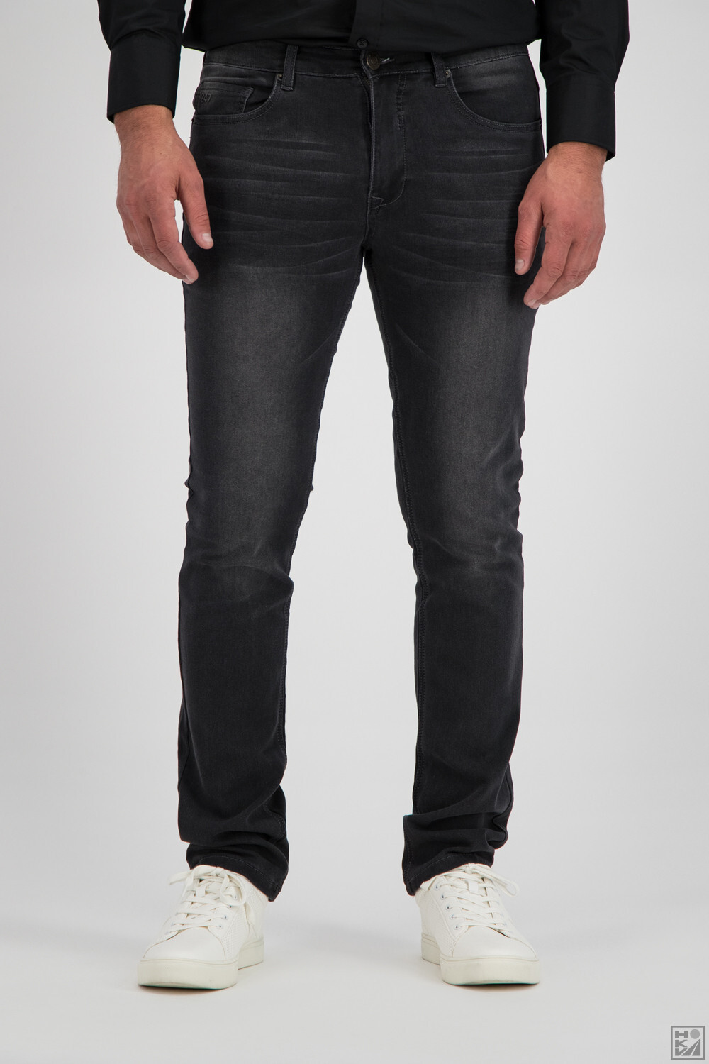 247Jeans-Men-Palm Slim SL58-Dark Grey Denim Used-Slim Uitlopend.