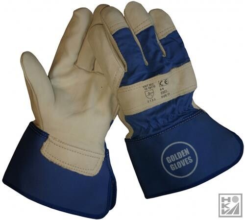 Bullflex 10195 Golden Glove gevoerde handschoen met blauw katoenen doek en kap 10/XL