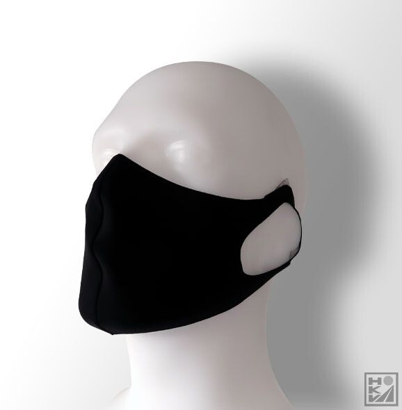 Facemask zwart 95%pol/5% spandex stretch one size (wasbaar)