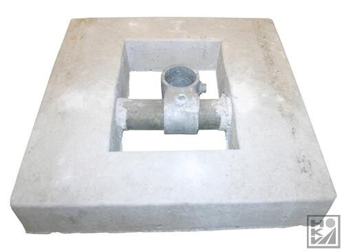 Funderingsvoet beton 40x40cm Ø48,3mm imbus