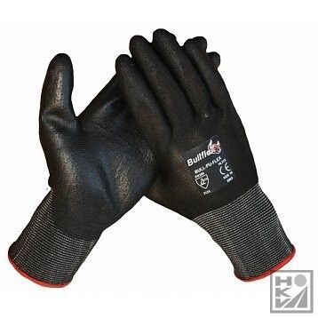 Bullflex PU zwart 10312 polyester montagehandschoen met pU nitril coating