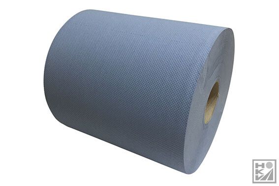 Industriepapier 190mtr x 26cm 2-laags cellulose blauw. 2 rollen per pak (Disp.A0003915)