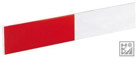 Afzetplank hout gelakt rood/wit 5 meter (BB16-1)