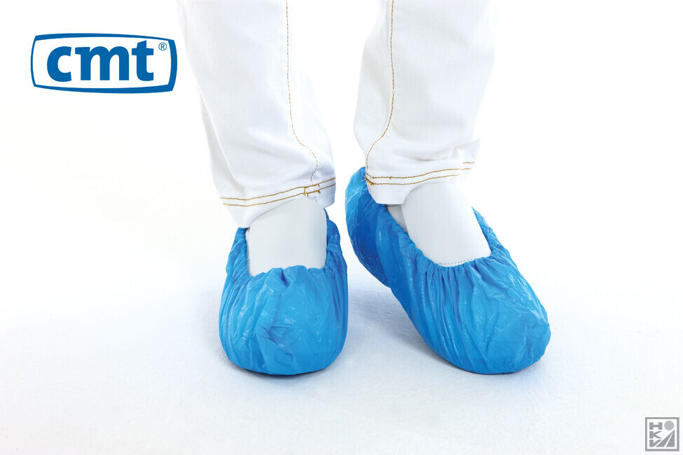 CMT cpe schoenovertrek, blauw, 41x15cm (mt36-46), 75mµ, geruwd, 50st/zak, 1.000st/doos