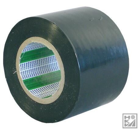 Rol afplakband verkeerstape PE protection foil 100my, zwart, 100MM x 100M