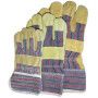 Bullflex 10142 gevoerde splitlederen handschoen met gestreept katoen doek en kap 10/XL