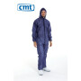 CMT pp non woven coverall, blauw, light weight, ritssluiting, 1st/zak, 50st/doos