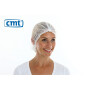 CMT haarnet (clip cap), pp non woven baret, wit, large (ca 53cm), 100st/zak, 1.000st/doos